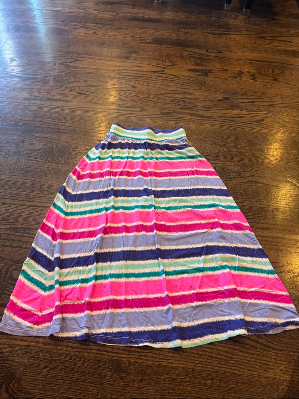 Cherokee Striped Maxi Skirt in Pink, Blue & Green